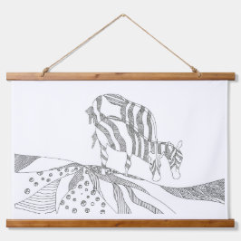 Tapiz Con Marco De Madera Abstract art simple sketch tapestry