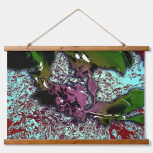 Tapiz Con Marco De Madera Abstract Background_Holly Branch