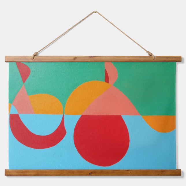 Tapiz Con Marco De Madera Abstract Music Treble Clef Tapestry (Anverso )