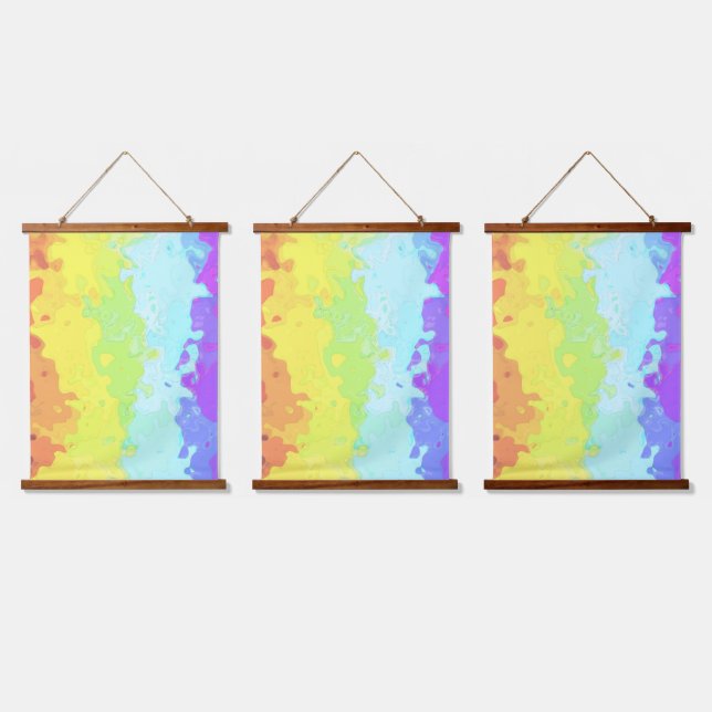 Tapiz Con Marco De Madera Abstract Neurogender    Pride Flag     (Triple)