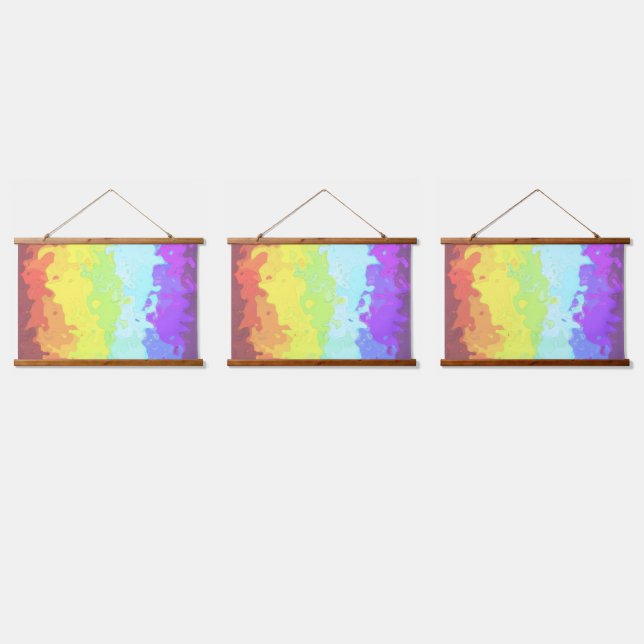 Tapiz Con Marco De Madera Abstract Neurogender    Pride Flag     (Triple)