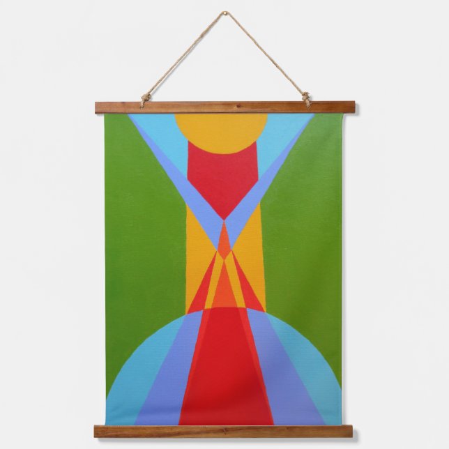 Tapiz Con Marco De Madera Abstract Rocket Ship Wall Tapestry (Anverso)