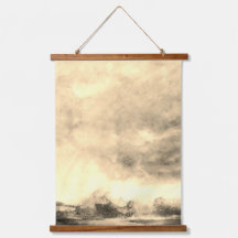 Abstract Storm Moonscape Watercolor