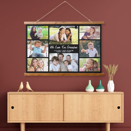 Tapiz Con Marco De Madera Abuela 8 Collage de fotos negro