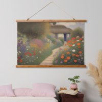 Aceite pintado de paisajes de cabaña vintage