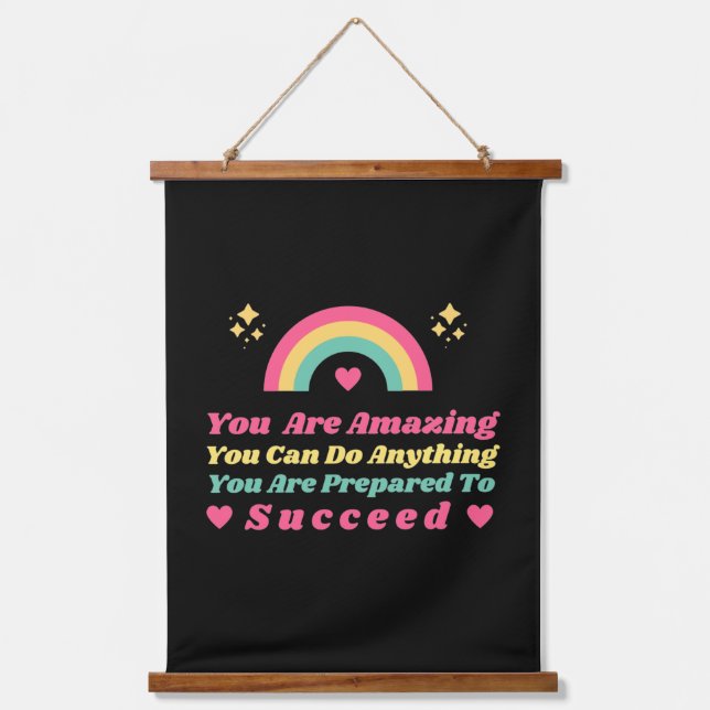 Tapiz Con Marco De Madera actitud positiva citas inspiradoras de vibes (Anverso)