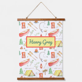 Tapiz Con Marco De Madera Acuarela de aventuras al aire libre