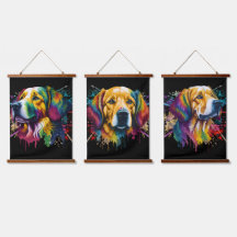 Acuarela de Golden Retriever Arcoíris