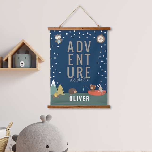 Tapiz Con Marco De Madera Adventure Awath Woodland Boy Kids Wall Decour (Subido por el creador)