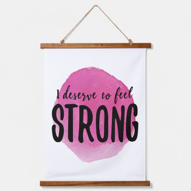 Tapiz Con Marco De Madera afirmaciones positivas matutinas para trabajar dur (Anverso)