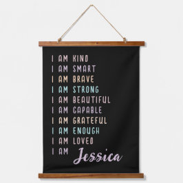 Tapiz Con Marco De Madera Afirmaciones Positivas Para Mujeres Personalizadas