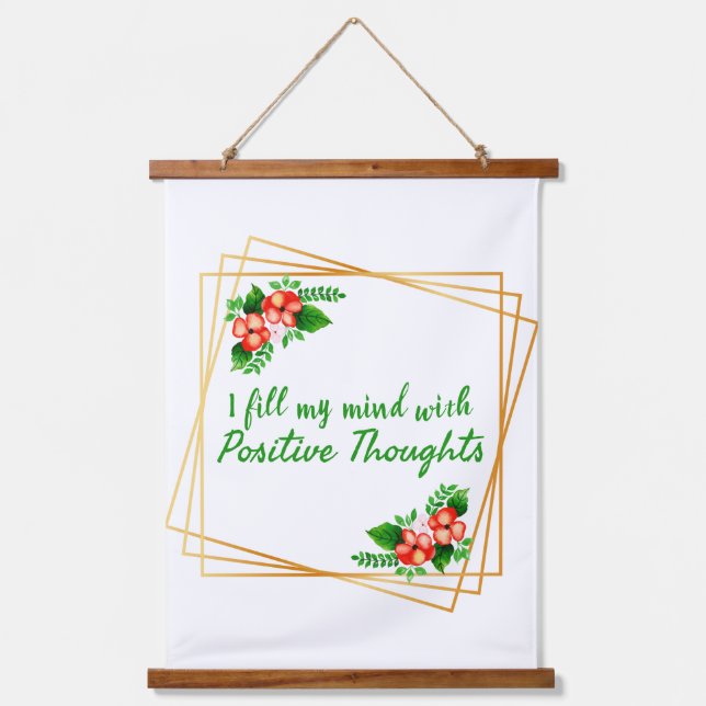 Tapiz Con Marco De Madera afirmaciones positivas por amor propio y éxito (Anverso)