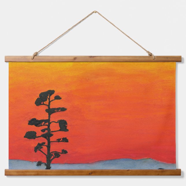 Tapiz Con Marco De Madera Agave Sunset (Anverso )