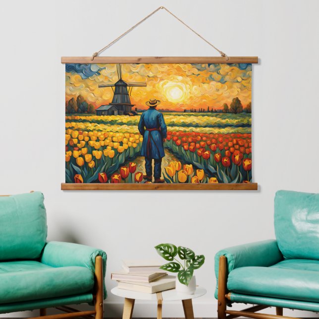 Tapiz Con Marco De Madera Agricultor holandés (Sala de estar)
