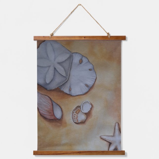 Tapiz Con Marco De Madera Aguas marinas en la costa (Anverso)