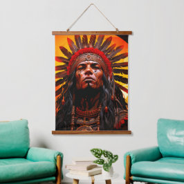 Tapiz Con Marco De Madera Ai Indian Artwork
