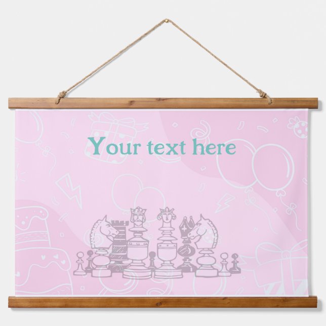 Tapiz Con Marco De Madera Ajedrez (Anverso )