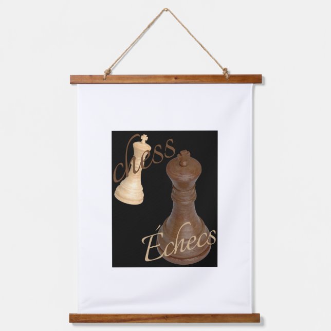 Tapiz Con Marco De Madera Ajedrez (Anverso)