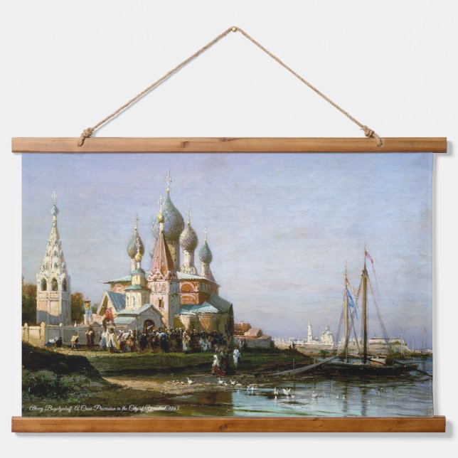 Tapiz Con Marco De Madera Alexey Bogolyuboff. La procesión de la cruz... (Anverso )