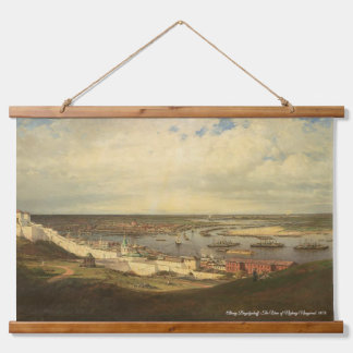 Tapiz Con Marco De Madera Alexey Bogolyuboff. La vista de Nizhniy Novgorod..