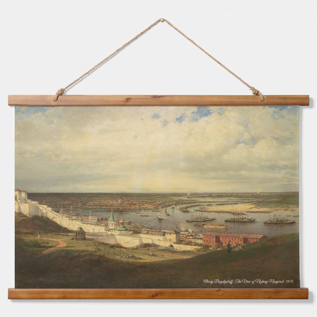 Tapiz Con Marco De Madera Alexey Bogolyuboff. The View of Nizhniy Novgorod.. (Anverso )