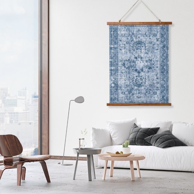 Tapiz Con Marco De Madera Alfombra persa floral con problemas de añil indigo (Subido por el creador)