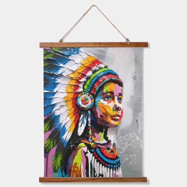 Tapiz Con Marco De Madera "Alma nativa" (Anverso)