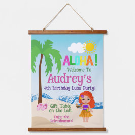 Tapiz Con Marco De Madera Aloha Luau Birthday