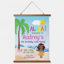 Tapiz Con Marco De Madera Aloha Luau Birthday