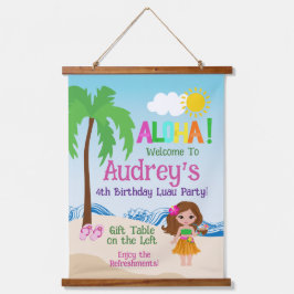 Tapiz Con Marco De Madera Aloha Luau Birthday