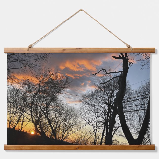 Tapiz Con Marco De Madera  Amanecer  (Anverso )