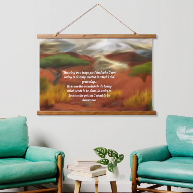 Tapiz Con Marco De Madera Amanecer al aire libre australiano resumen arte (Sala de estar)