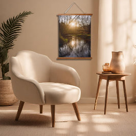 Tapiz Con Marco De Madera Amanecer de otoño