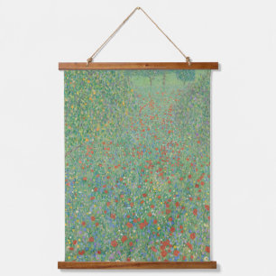 Tapiz Con Marco De Madera Amapolas en flor - Gustav Klimt