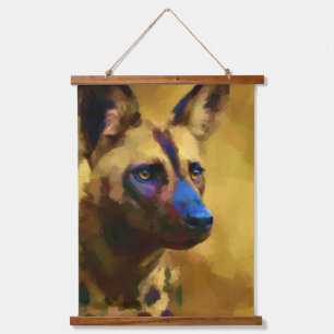 Tapiz Con Marco De Madera Amar al perro salvaje africano