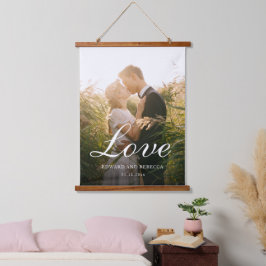 Tapiz Con Marco De Madera Amar la simple foto de una boda elegante