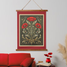 Amaranto Dorado Vintage Rojo Art Nouveau