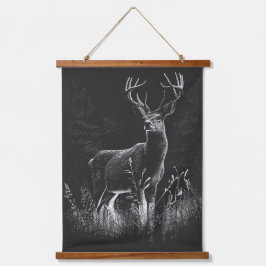 Tapiz Con Marco De Madera amazing deer in nature draw