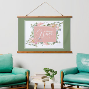Tapiz Con Marco De Madera Amazing Grace floral