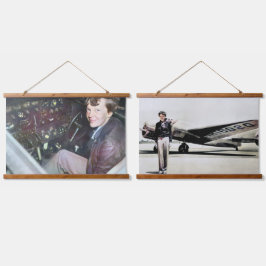 Tapiz Con Marco De Madera Amelia Earhart con su Lockheed Electra 1937