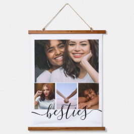 Tapiz Con Marco De Madera Amigos de Collage de fotos de texto y foto persona