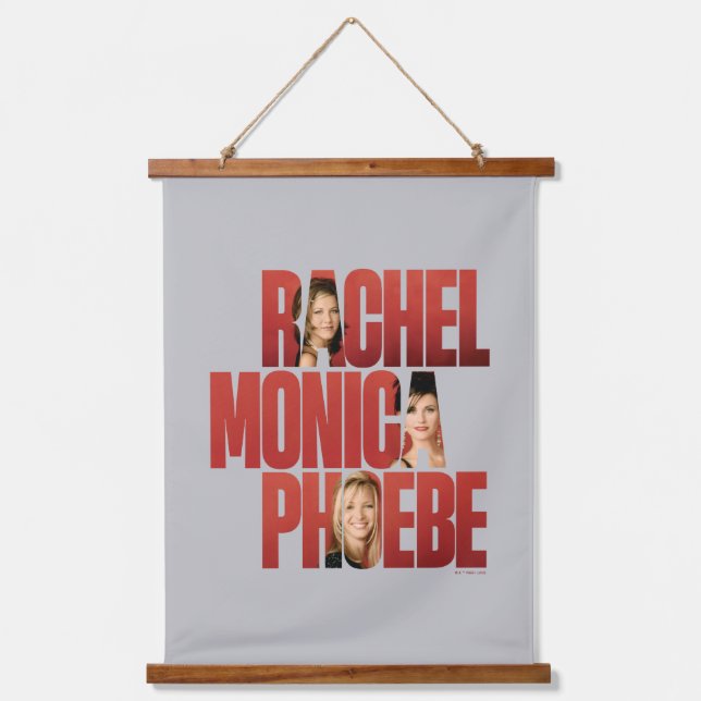 Tapiz Con Marco De Madera AMIGOS™ | Rachel, Monica y Phoebe (Anverso)
