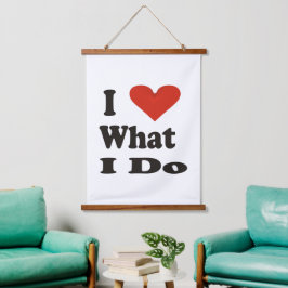 Tapiz Con Marco De Madera Amo Lo Que Hago