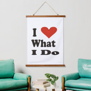 Tapiz Con Marco De Madera Amo Lo Que Hago