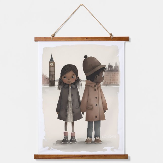 Tapiz Con Marco De Madera Amo Londres (Anverso)