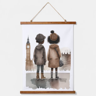 Tapiz Con Marco De Madera Amo Londres