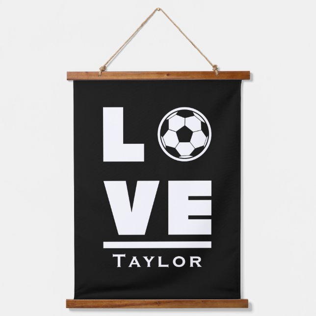 Tapiz Con Marco De Madera Amo Y Fanático Deportivo De Fútbol En Vivo (Anverso)