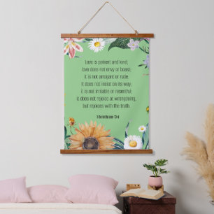 Tapiz Con Marco De Madera Amor, 1 Corintios 13:4,