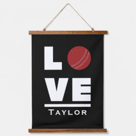 Tapiz Con Marco De Madera Amor Y Deportes De Cricket En Vivo Nombre Personal