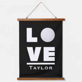 Tapiz Con Marco De Madera Amor Y Deportes De Golf En Vivo Nombre Personaliza